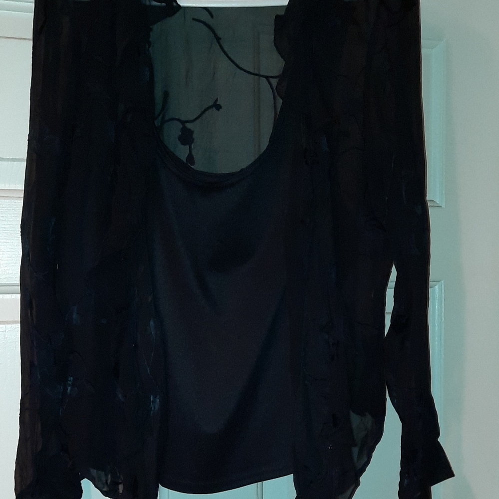 Black sheer blouse